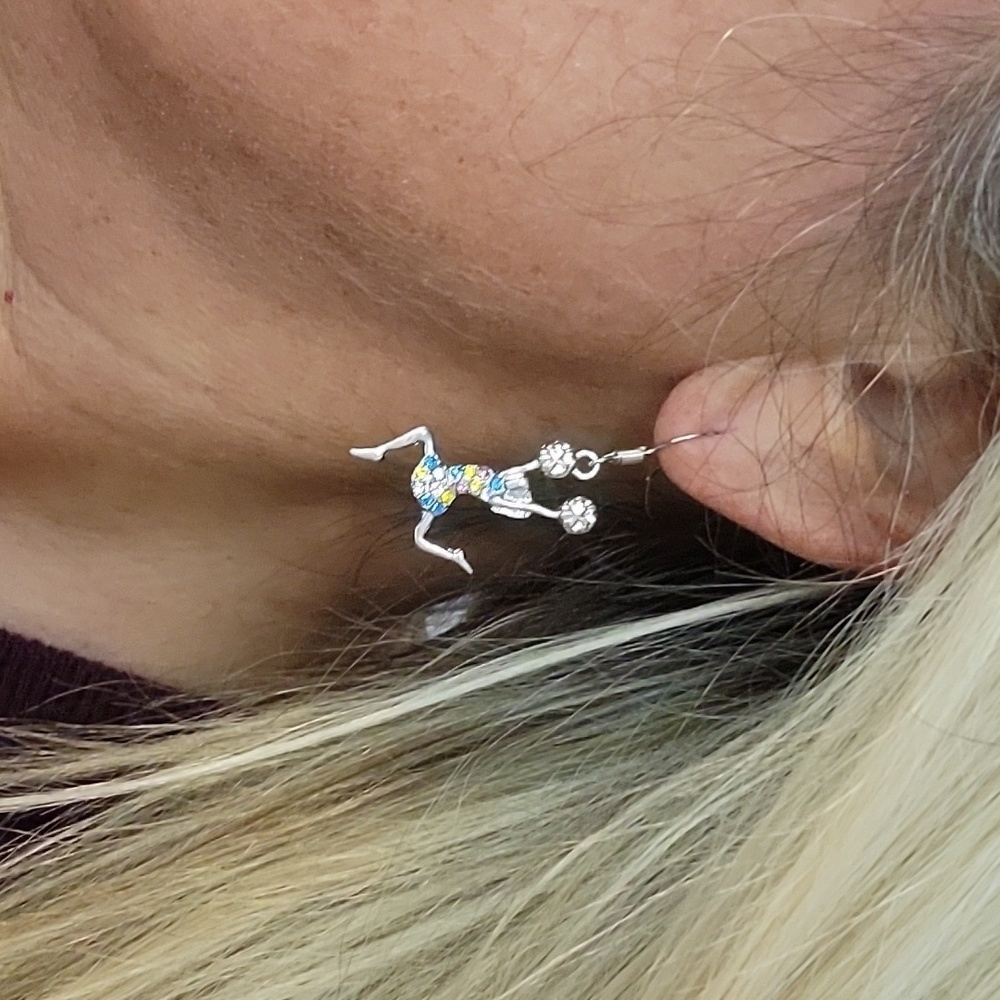 🔥LAST PAIR🔥 CHEERLEADER Sparkle Cheer Drop Earrings